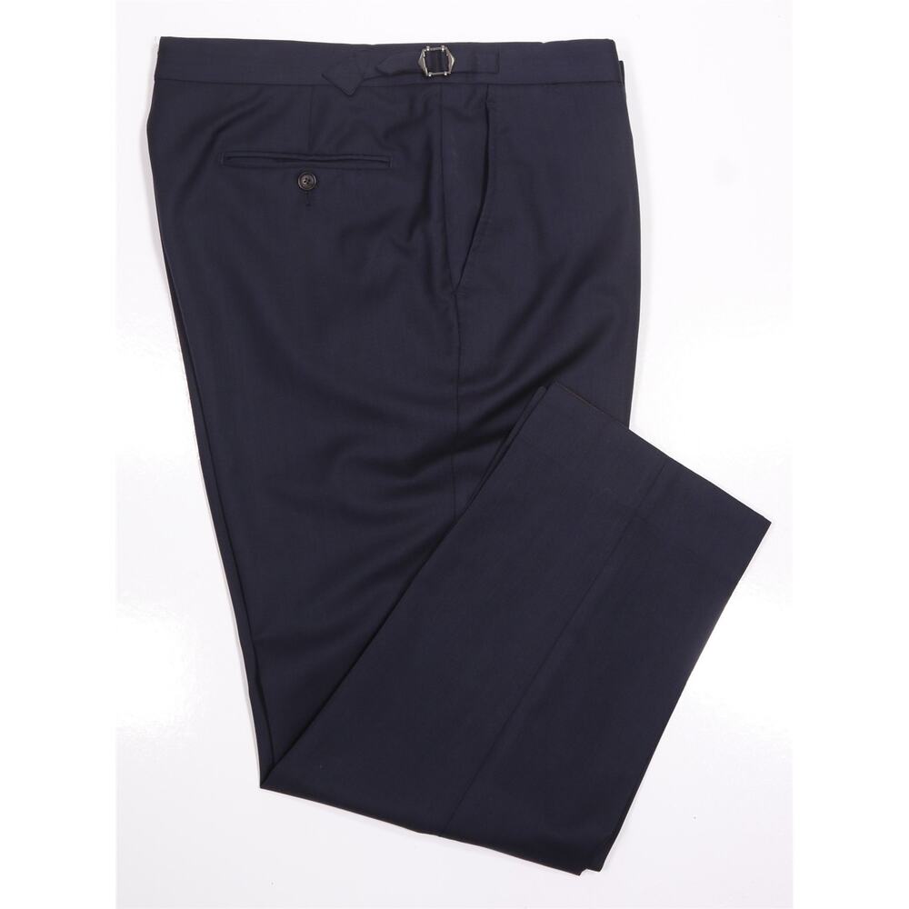 Suitsupply La Spalla Navy Blue Flat Front Wool Dress Pants 36x28